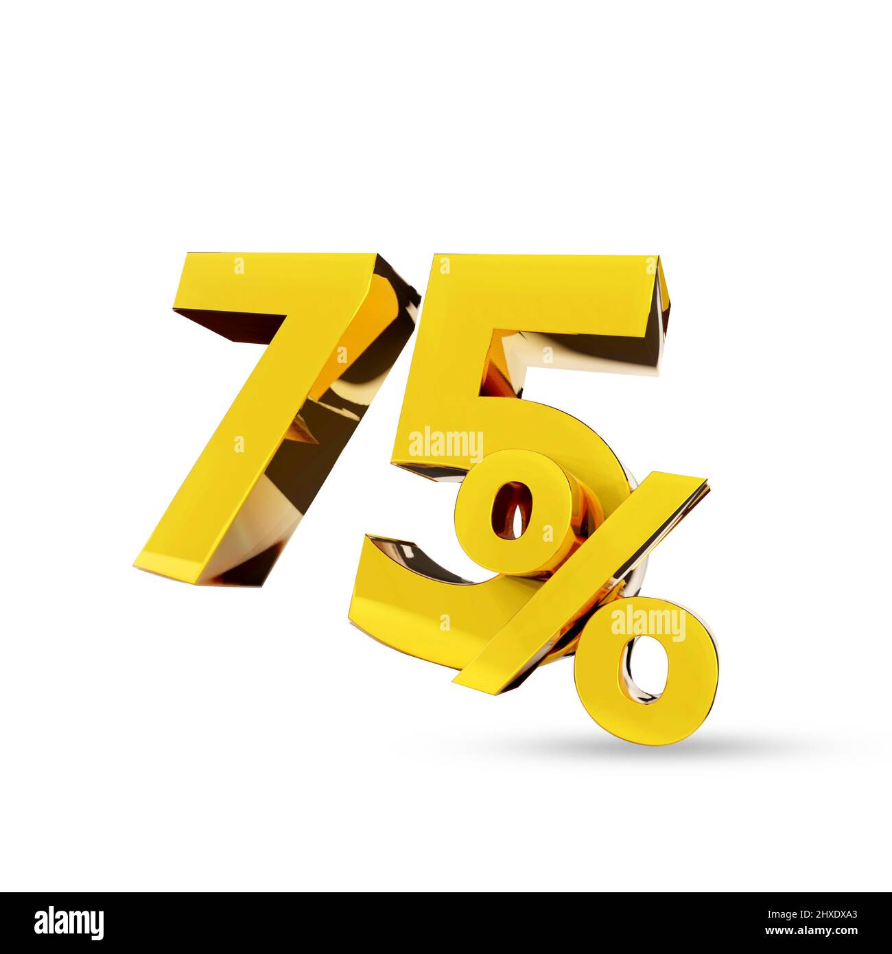 75% Golden symbol , 3D render Stock Photo - Alamy