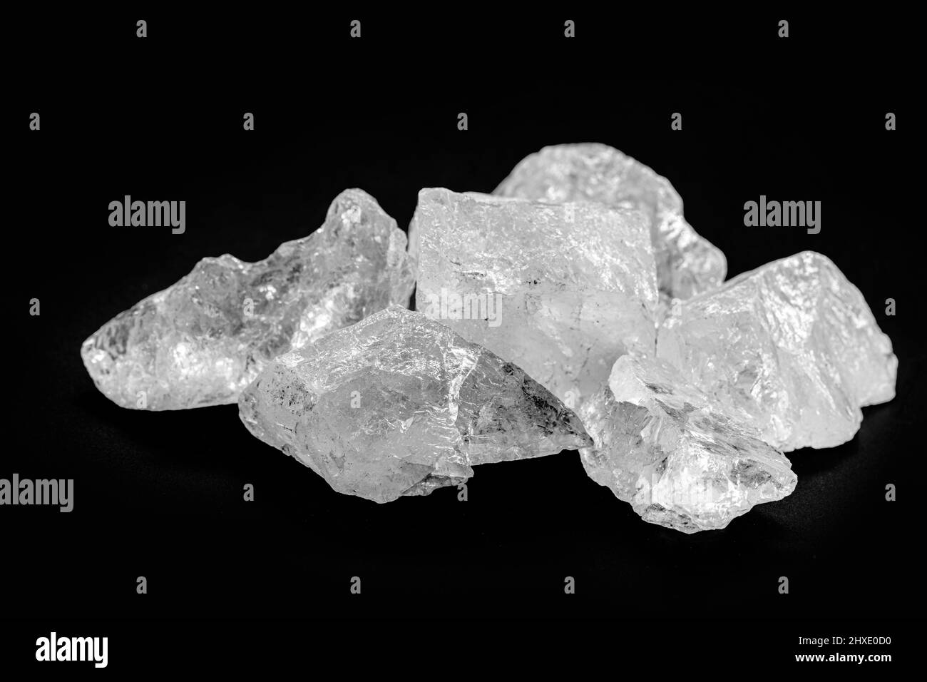 Potassium alum stones, or potash alum, called ame-stone, is the double sulfate of aluminum and potassium, widely used to reduce sweating Stock Photo