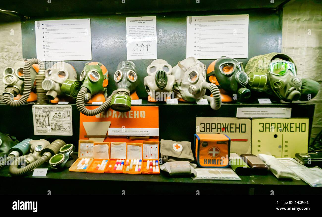 File:Gas Mask Display at Souvenir Stand - Westerplatte - Gdansk