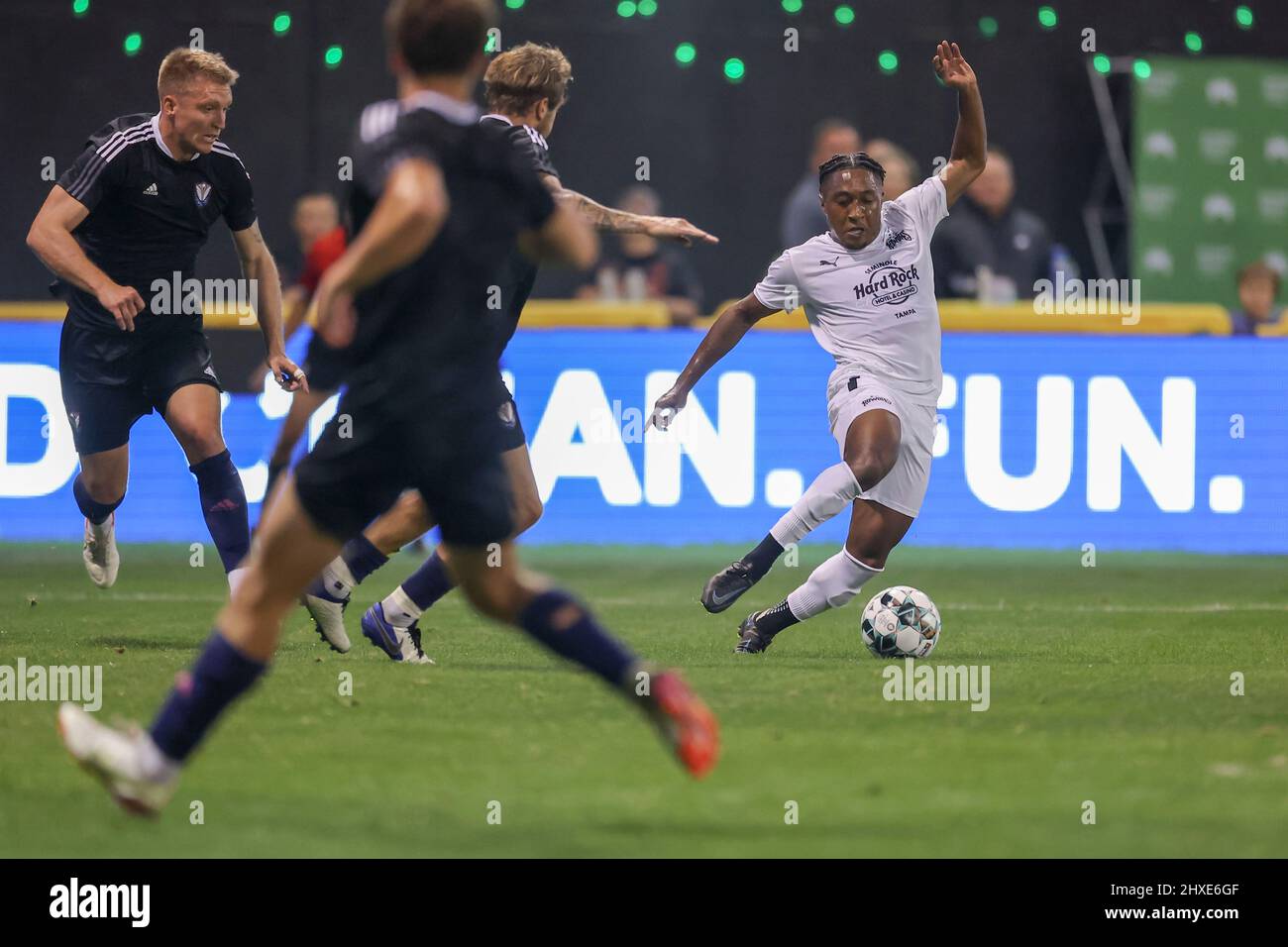 St. Petersburg, FL USA; Tampa Bay Rowdies midfielder Dayonn Harris (21