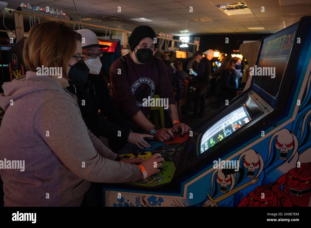 Seligenstadt, Germany. 05th Mar, 2022. Visitors play pinball at the Pinball  and Arcade Museum. The museum, which is run by the association For  Amusement Only, is open to visitors on the first