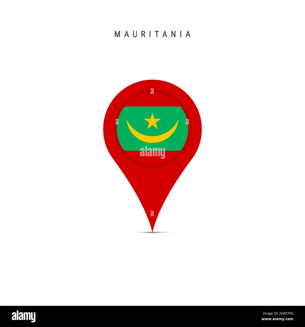 Teardrop Map Marker With Flag Of Mauritania Mauritanian Flag Inserted