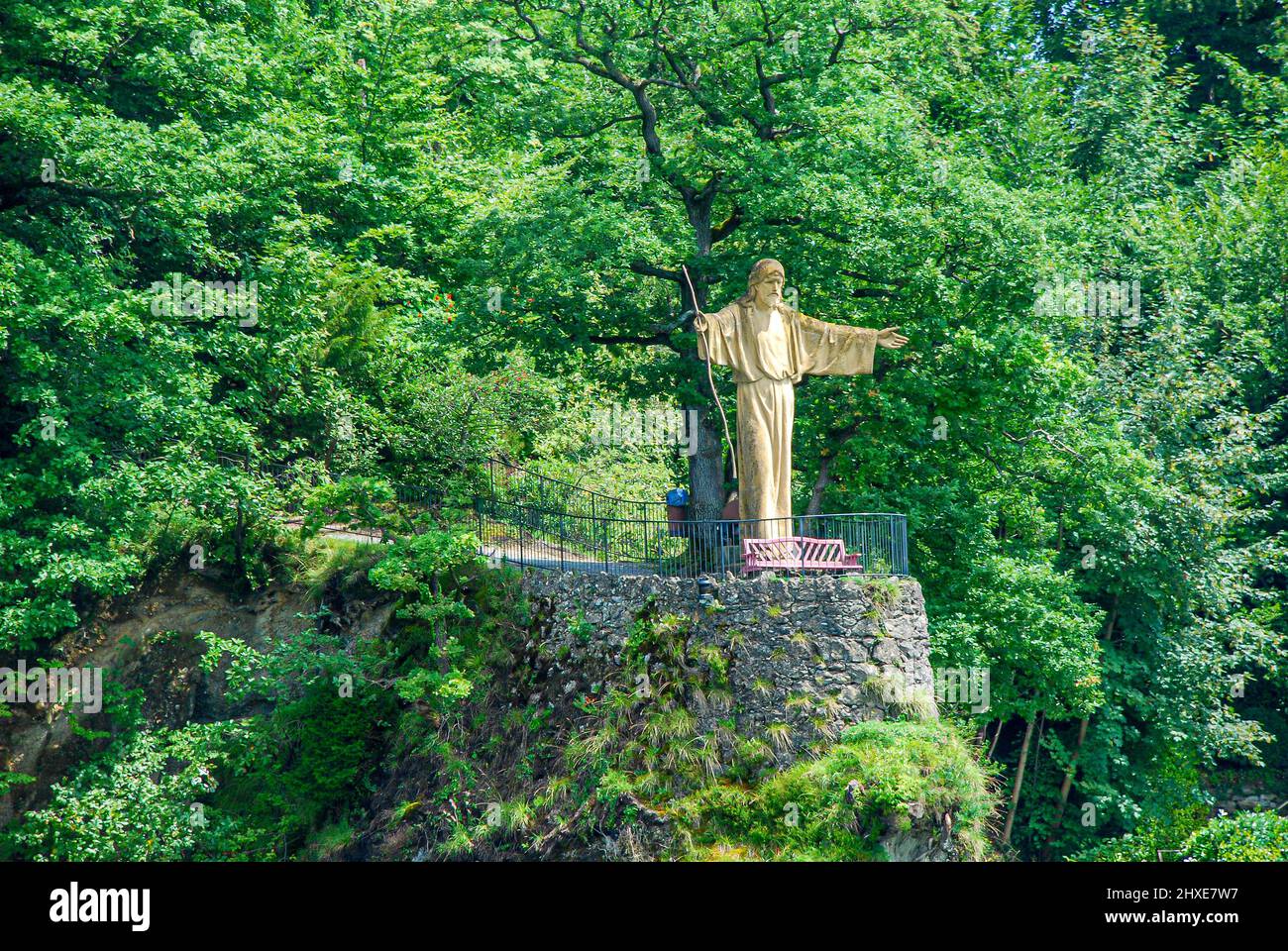 Jesus Christ Statue in Lucerne on the banks of the lake Stock Photo Alamy