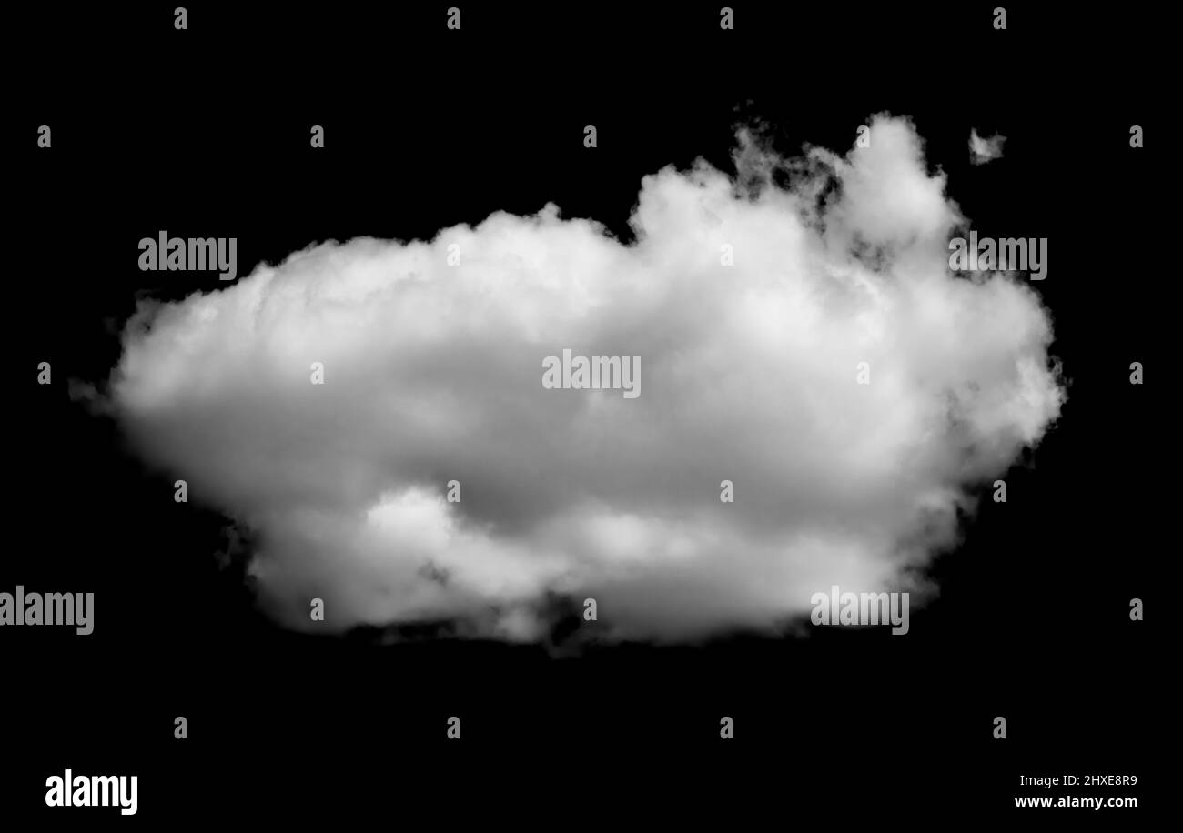 White Cloud Isolated on Black Background Stock Photo - Alamy