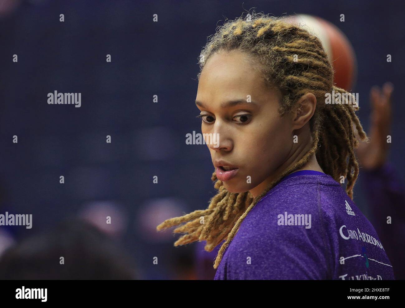 August 28 2015: Phoenix Mercury center Brittney Griner (42) before a WNBA game against the Washington Mystics  at Verizon Center, in Washington D.C. M Stock Photo