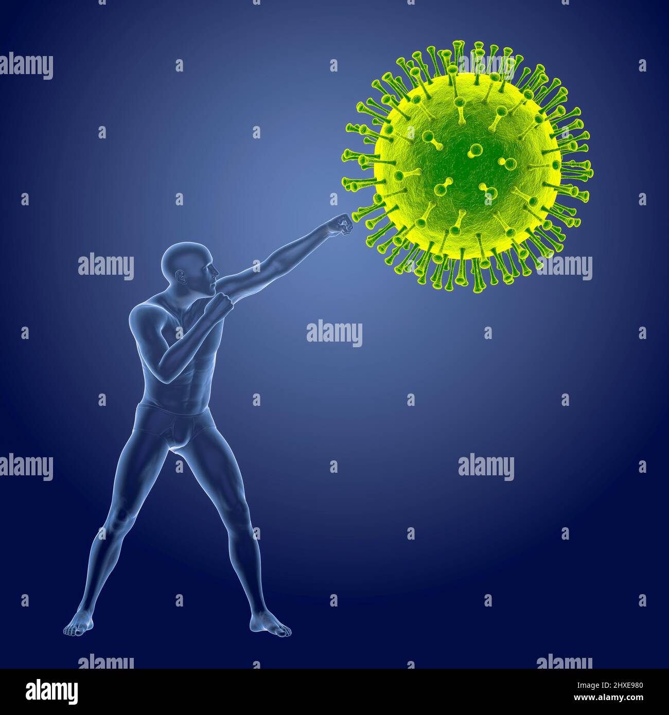 Fighting a virus, conceptual illustration Stock Photo Alamy