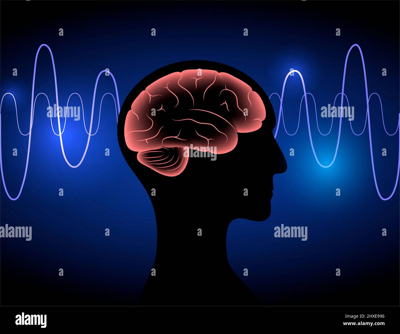 Brain waves, illustration Stock Photo
