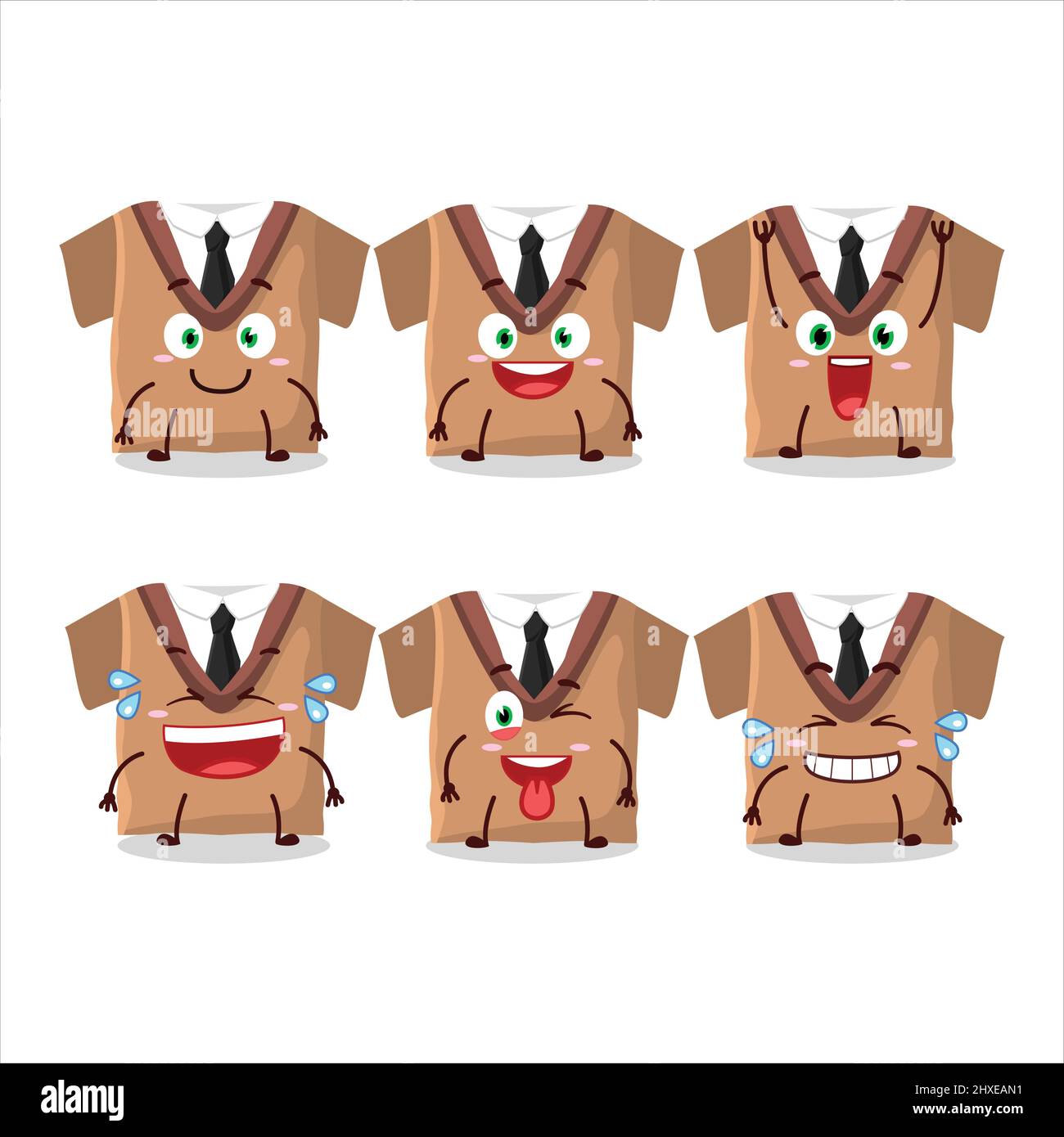 Cartoon character of school uniform brown with smile expression. Vector illustration Stock Vector