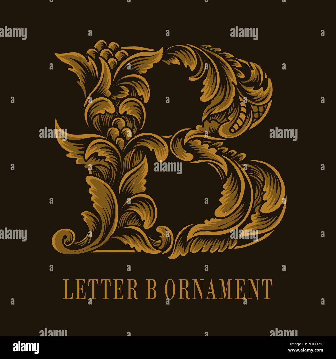 Letter B logo vintage ornament style Stock Vector Image & Art - Alamy