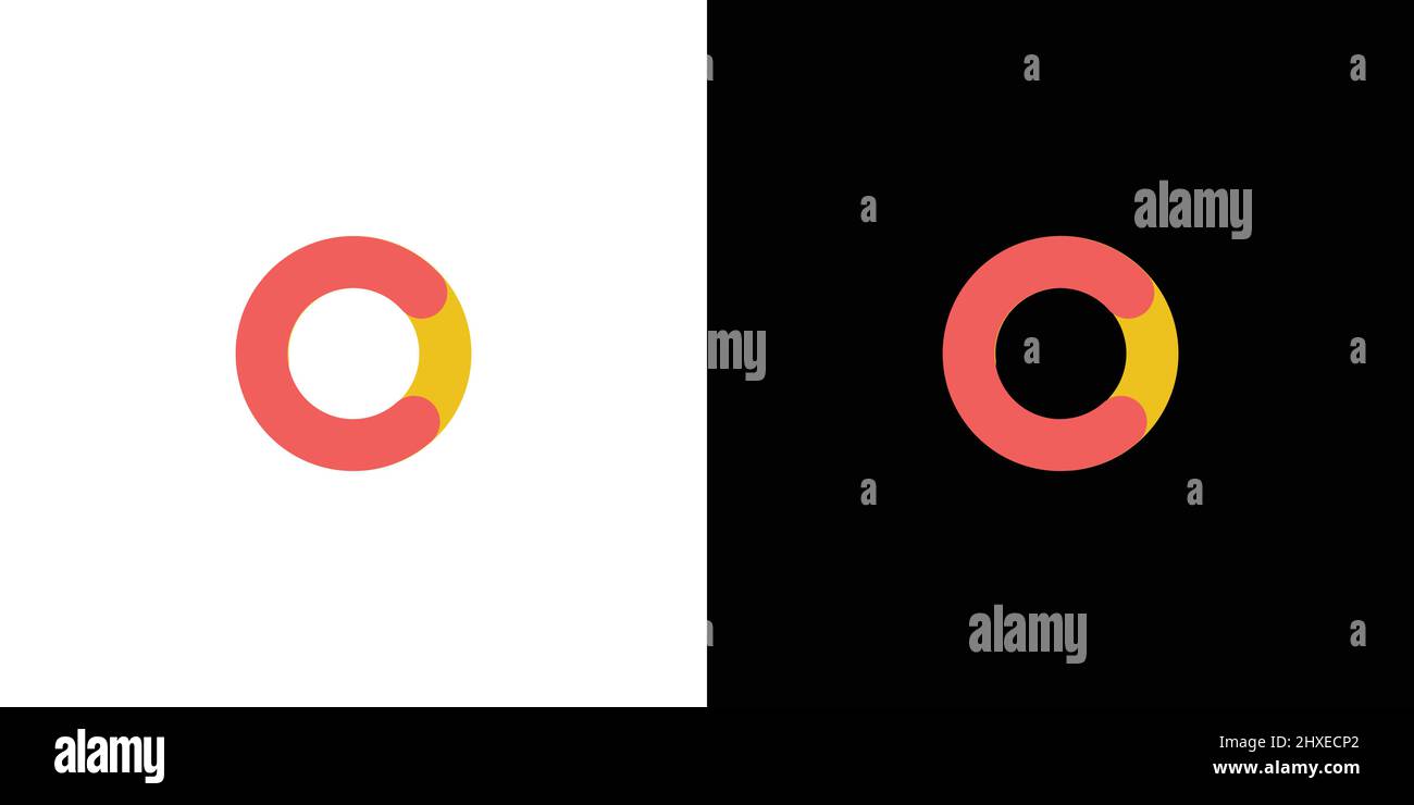 Simple and colorful global initial letter C logo design Stock Vector