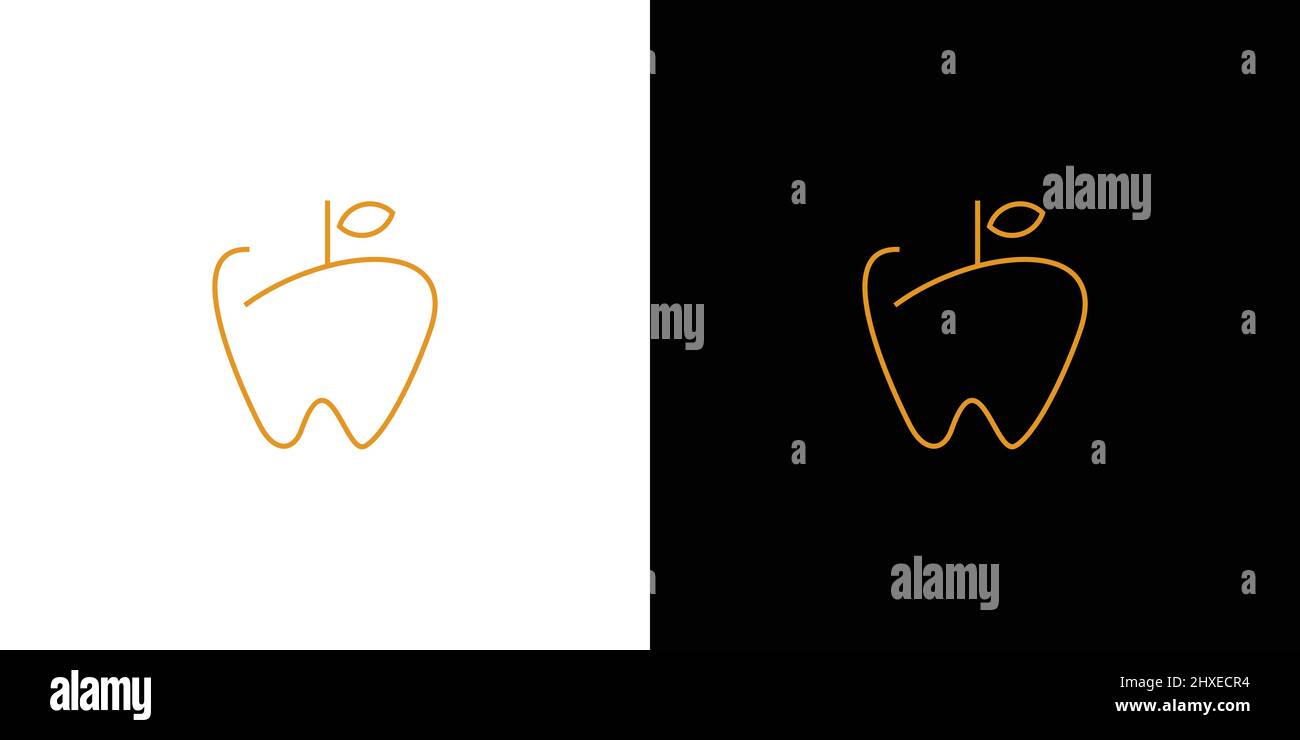 Unique and attractive natural teeth logo design Stock Vector