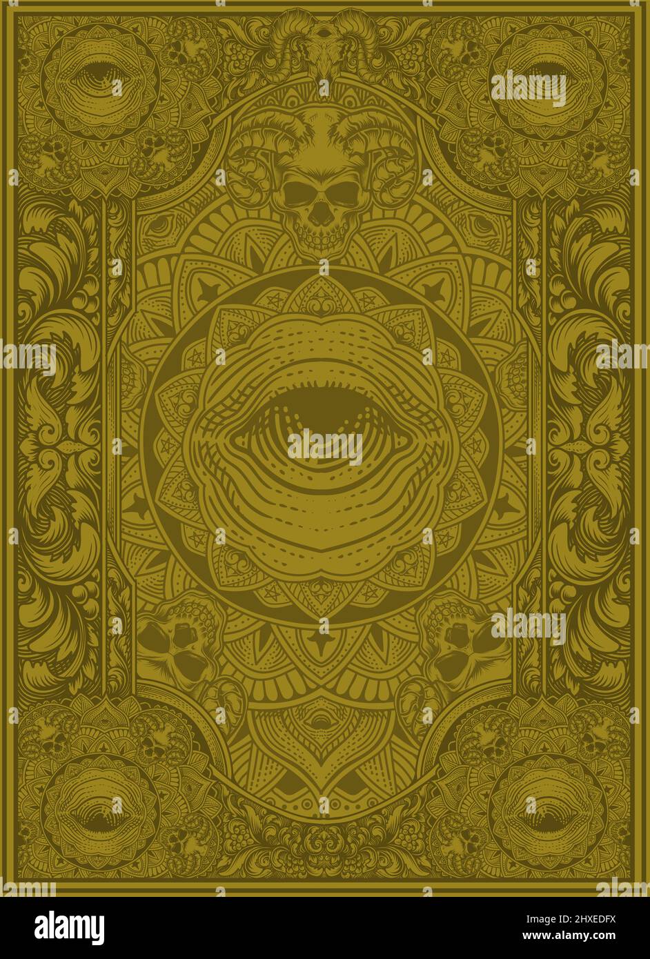 illustration vector mandala ornament background Stock Vector