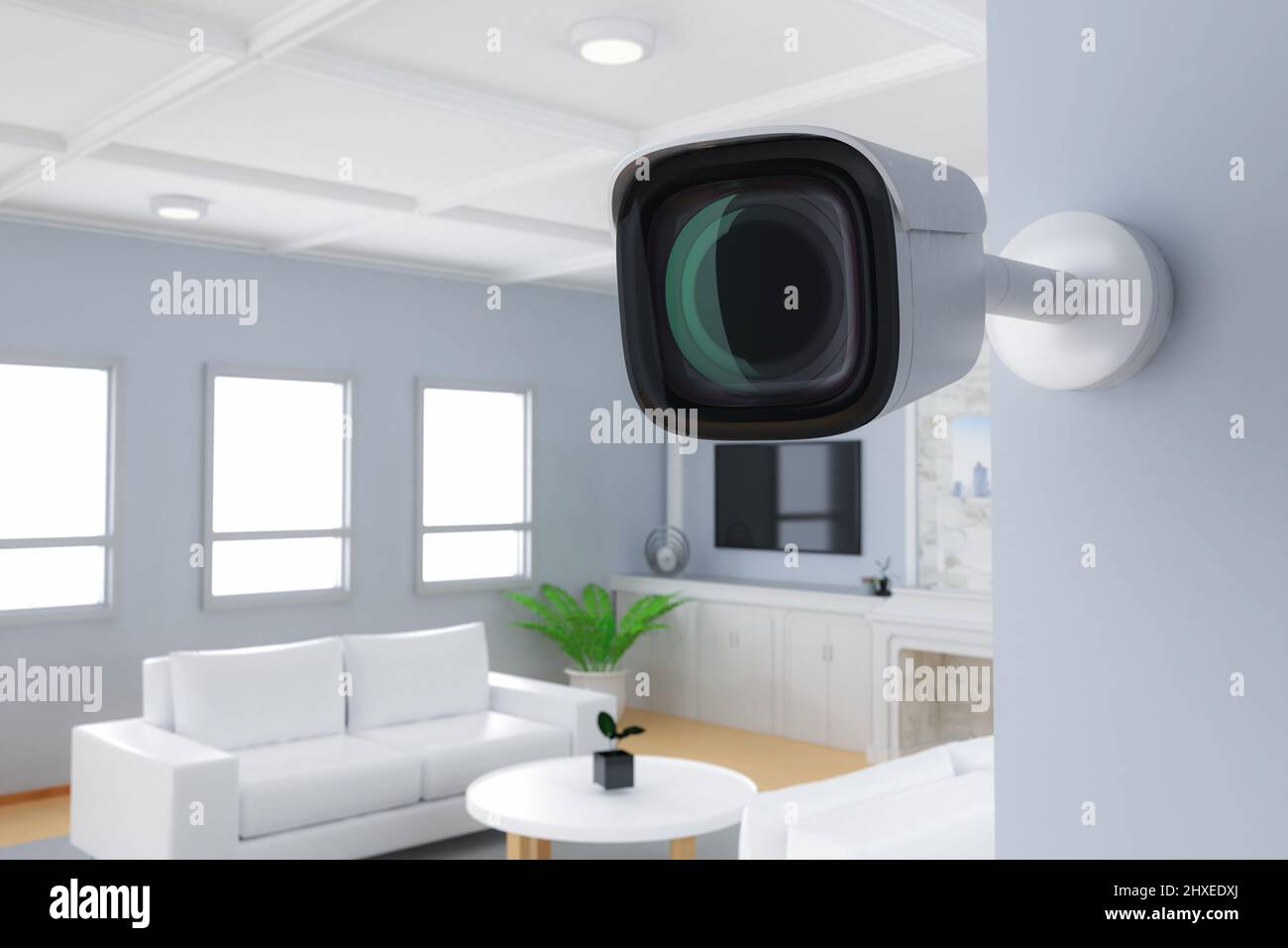 3d rendering security camera or cctv camera for house security Stock ...