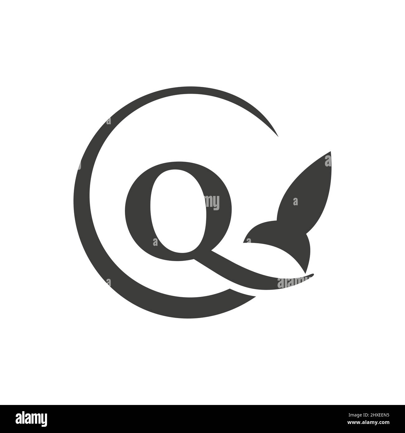 Travel Logo On Letter Q Concept. Letter Q Travel Logo Vector Template Stock Vector