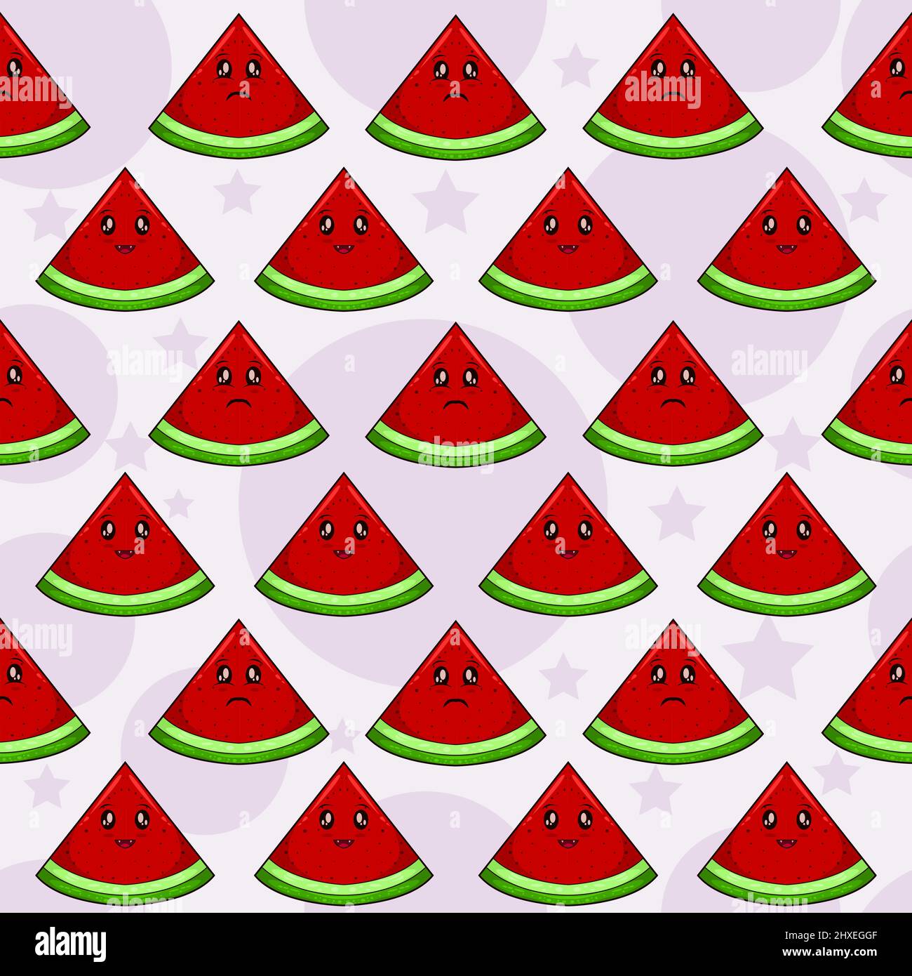 vintage cute watermelon seamless pattern Stock Vector
