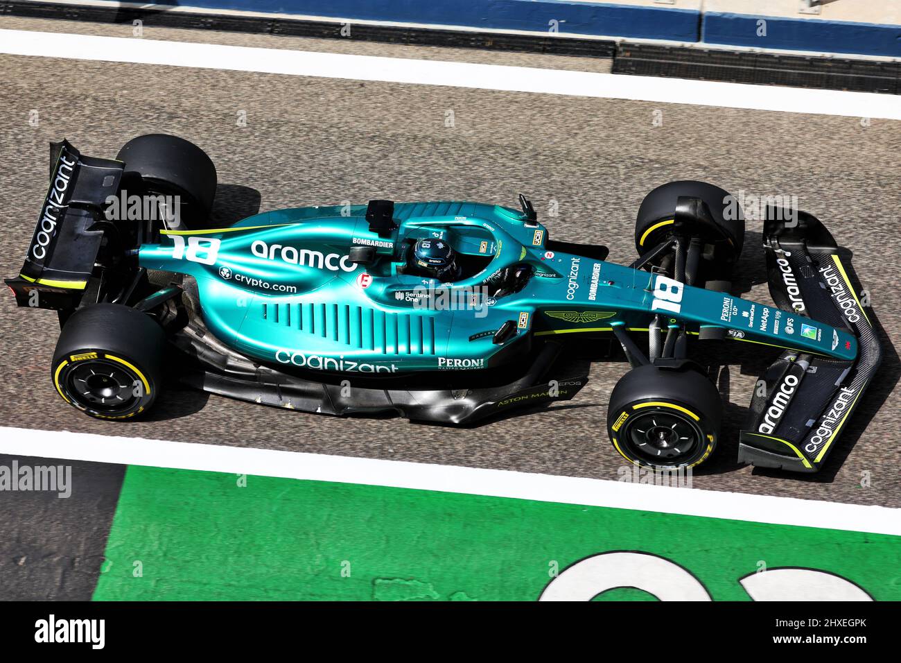 Lance Stroll (CDN) Aston Martin F1 Team AMR22. 12.03.2022. Formula 1 Testing, Sakhir, Bahrain, Day Three.  Photo credit should read: XPB/Press Association Images. Stock Photo