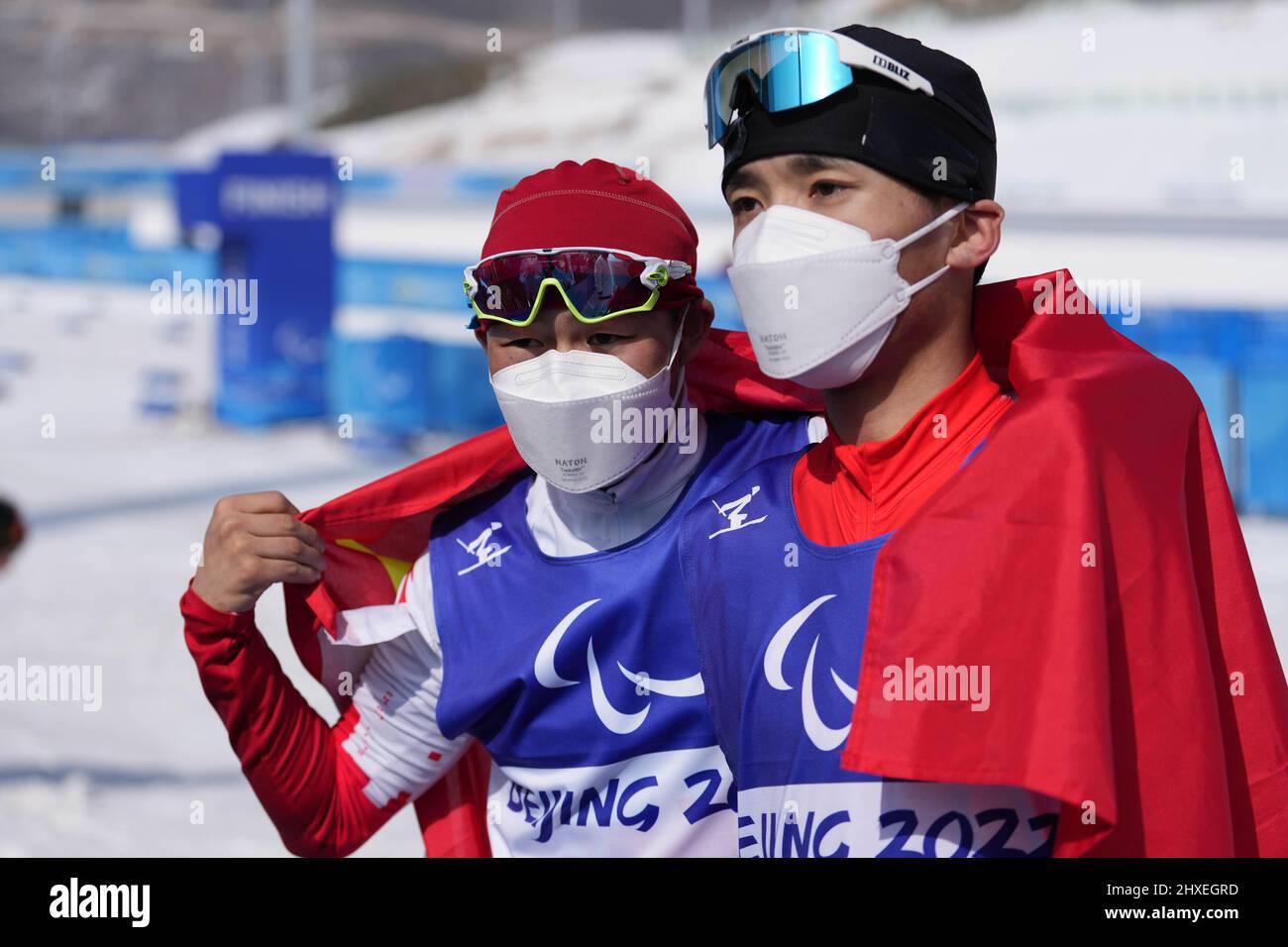 Zhangjiakou, China's Hebei Province. 12th Mar, 2022. Wang Chenyang (R ...