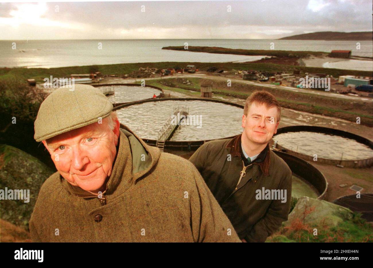 Sir William Lithgow and son James,with their Fish Farm at Ormsary