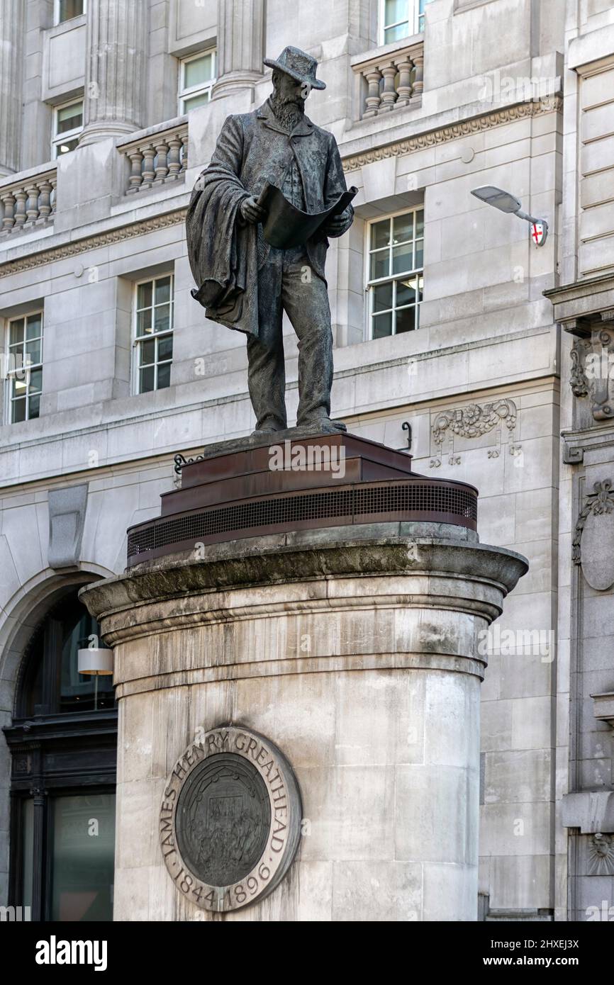 LONDON, UK MARCH 08, 2022 Statue of the great Civil Engineer James