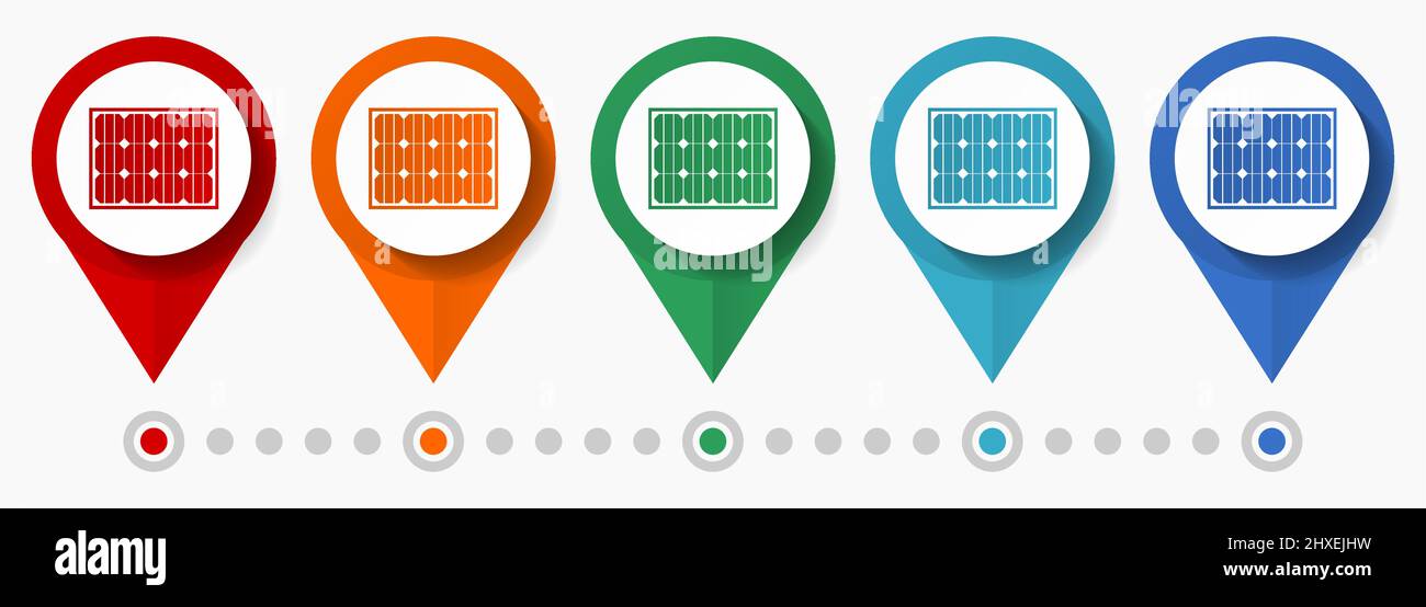 Map pointer solar energy icon hi-res stock photography and images - Alamy