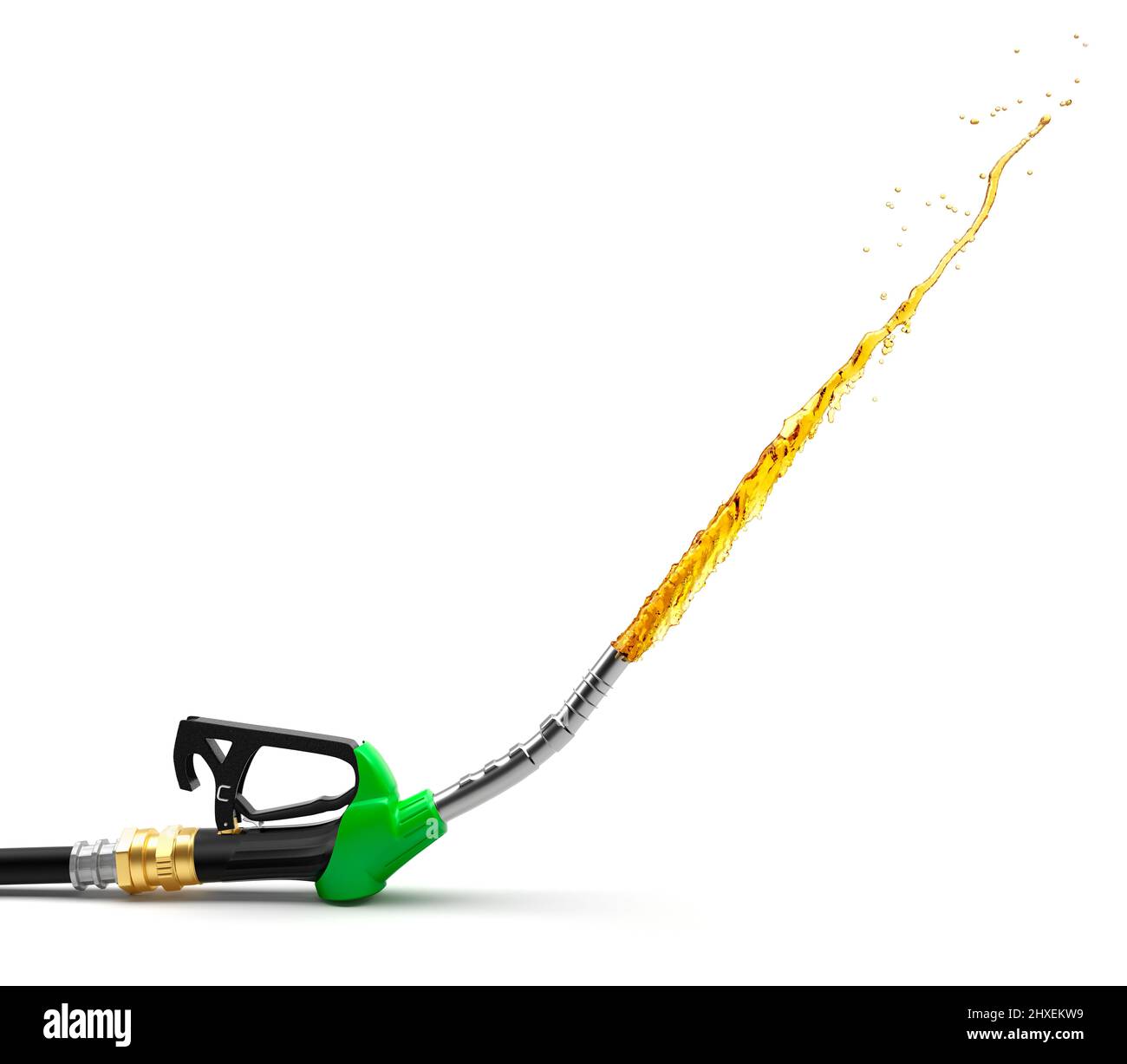 shooting oil from a gasoline pump - 3d rendering Stock Photo
