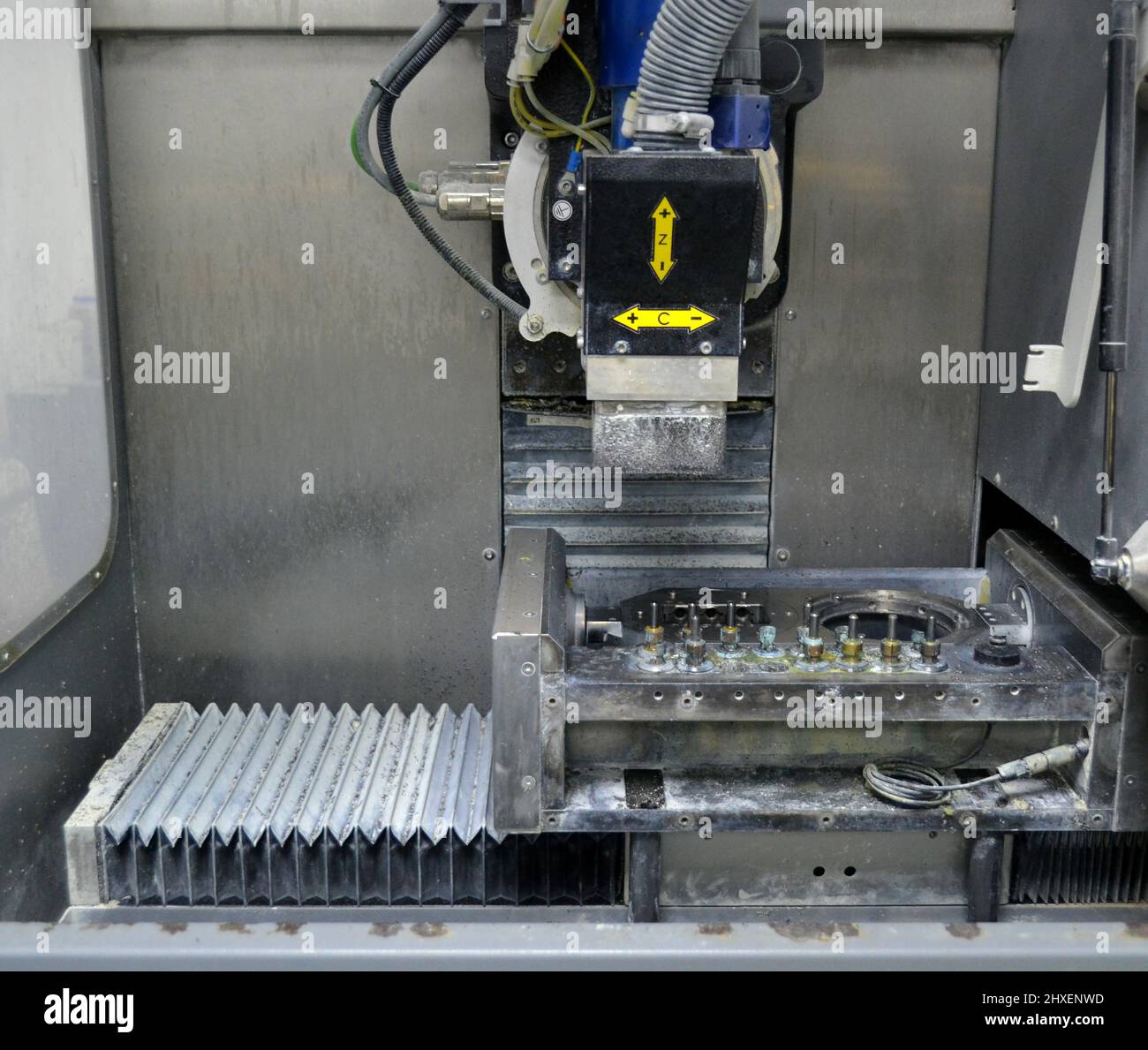 Milling machine Titanium Dental implants Stock Photo Alamy