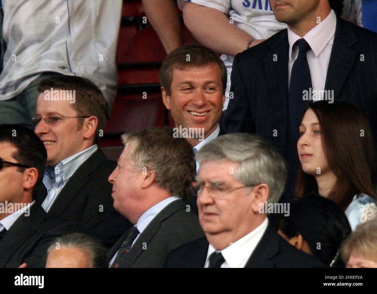 **FILE PIC**  Chelsea owner Roman Abramovich has had his assets frozen as sanctions have been placed on the Russian billionaire. ** Pic: Paul Marriott . . Blackburn Rovers v Chelsea - FA Cup Semi-Final . . 15.04.07 A happy Chelsea owner, Roman Abramovich. Stock Photo