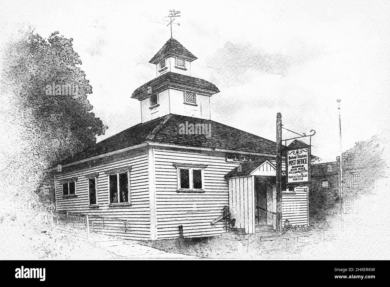 The Post Office, Deerfield, Massachusetts. Stock Photo