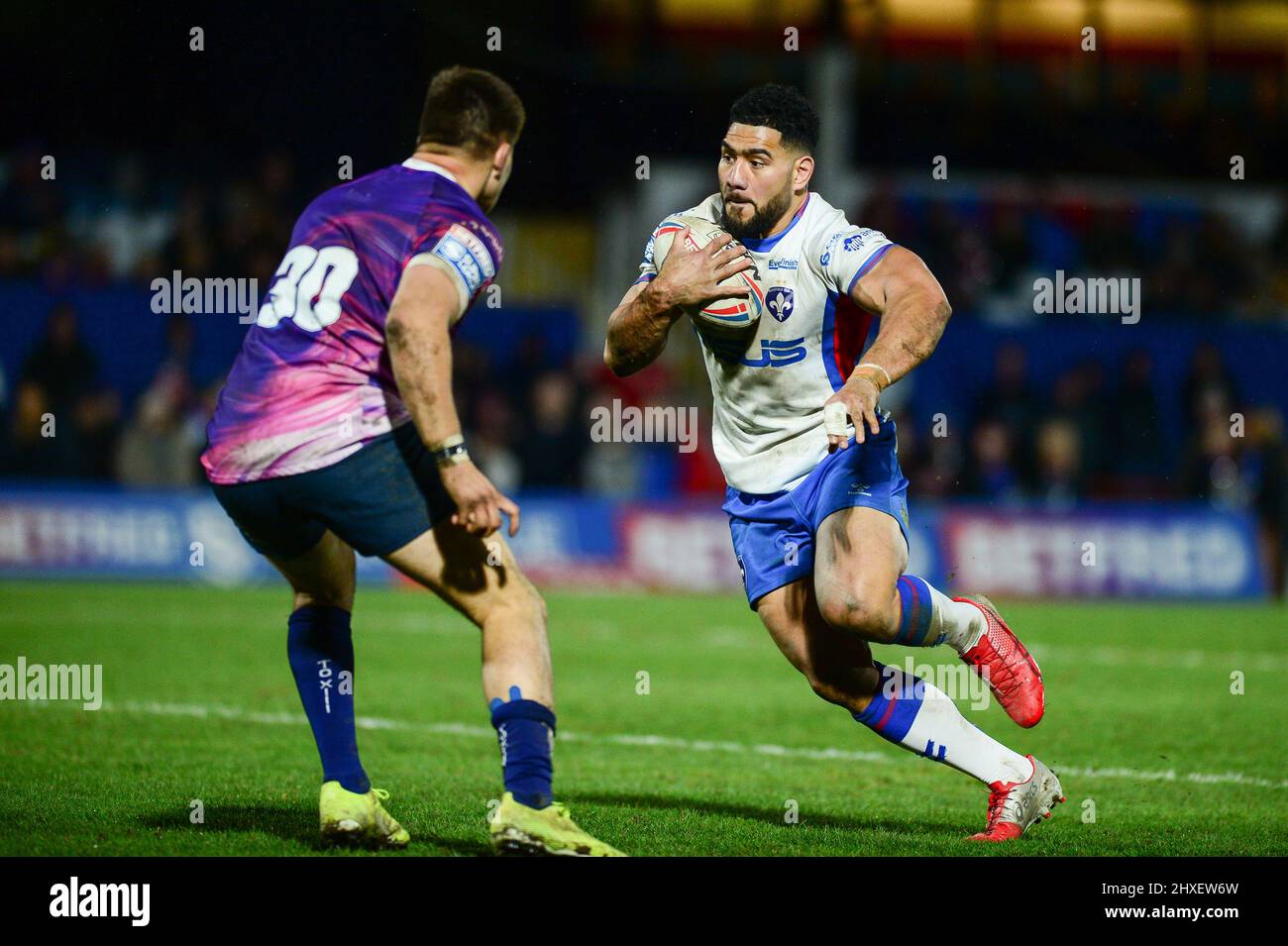 Wakefield, England - 11th March 2022 -  Wakefield Trinity's Kelepi Tanginoa in action. Rugby League Betfred Super League Round 5 Wakefield Trinity vs Toulouse Olympique at Be Well Support Stadium, Wakefield, UK  Dean Williams Stock Photo