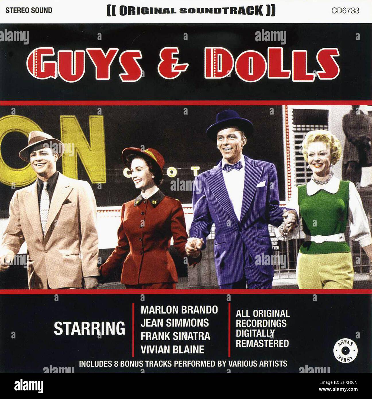 CD album cover. Guys and Dolls. Film adaptation. 1955. Stock Photo