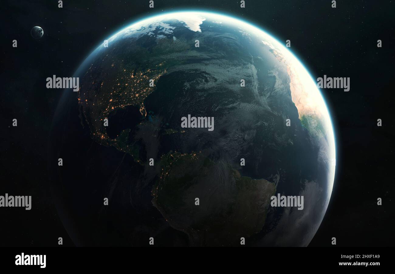 Planet Earth view from ISS orbit. Elements of image provided by Nasa Stock Photo