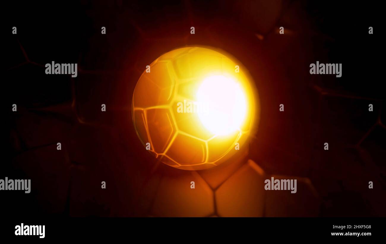 Glowing rotating ball on dark background with moving pattern. Motion ...