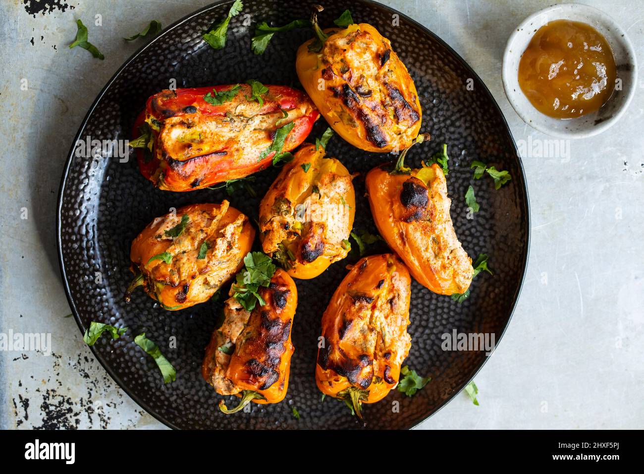 Paneer stuffed sweet peppers, Indian vegetarian dish Stock Photo Alamy