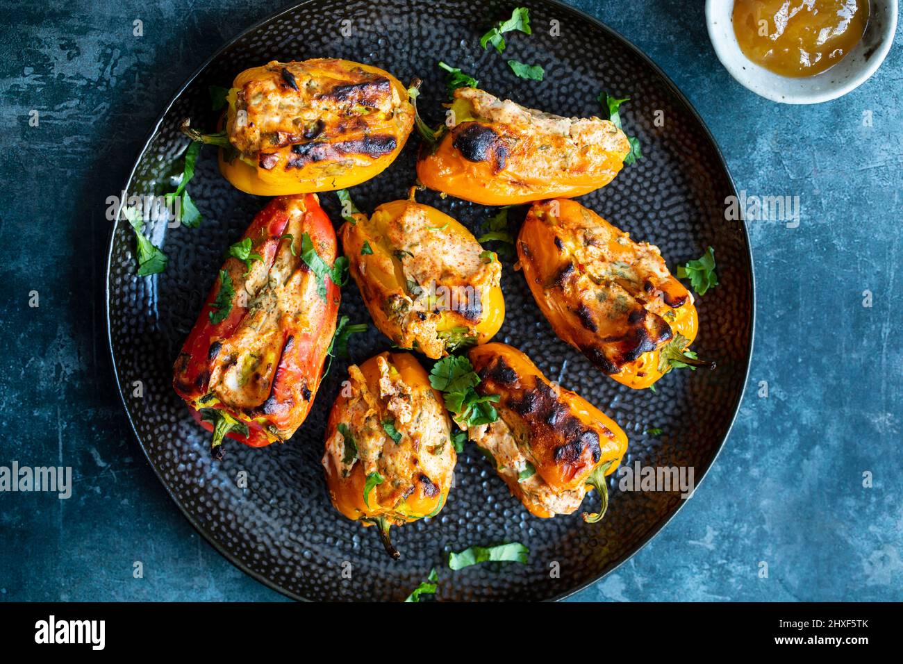 Paneer stuffed sweet peppers, Indian vegetarian dish Stock Photo Alamy