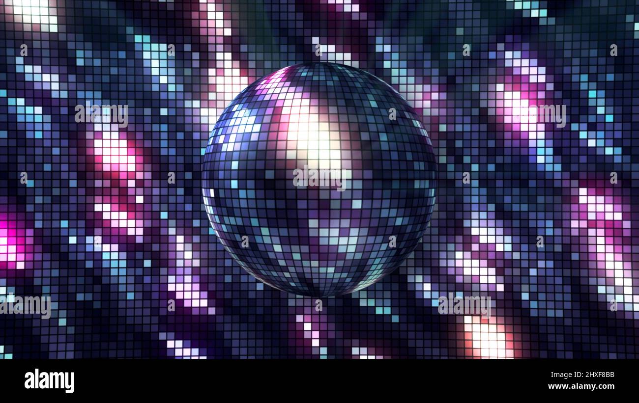 Bright Background With Rotating Disco Ball Motion Disco Background