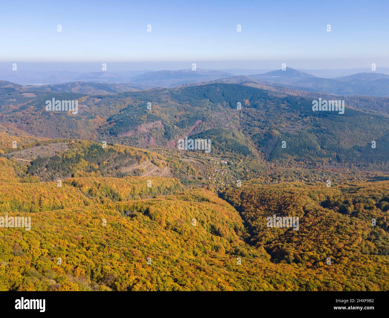 Amazing Autumn Landscape of Erul mountain near Golemi peak, Pernik