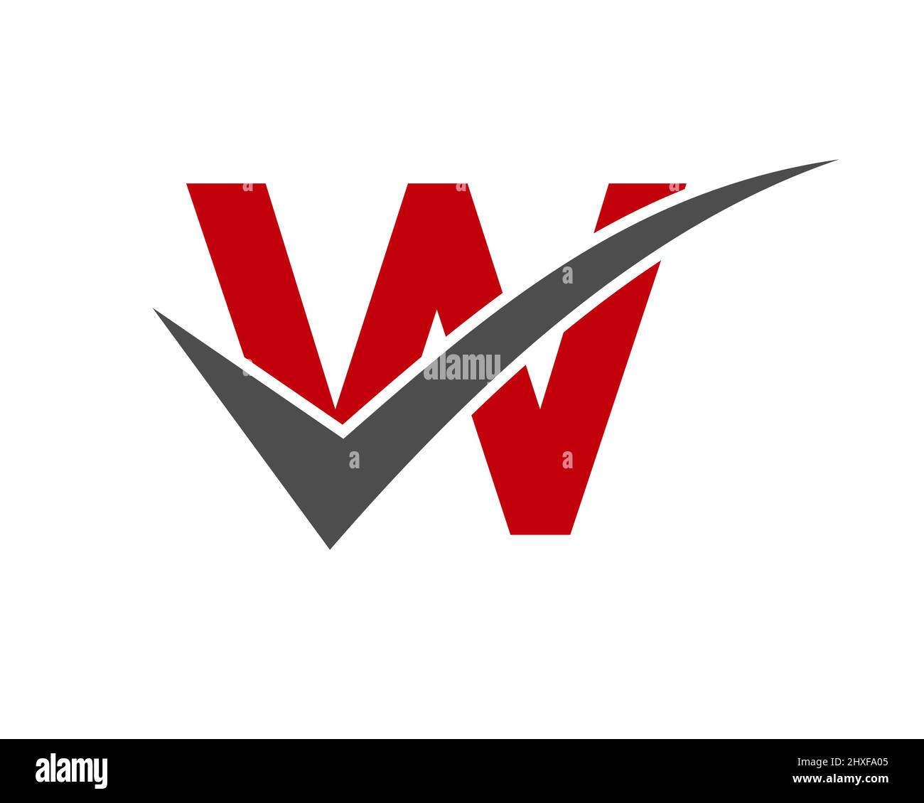 Checkmark Logo On Letter W Vector Template. Letter W Check Mark ...