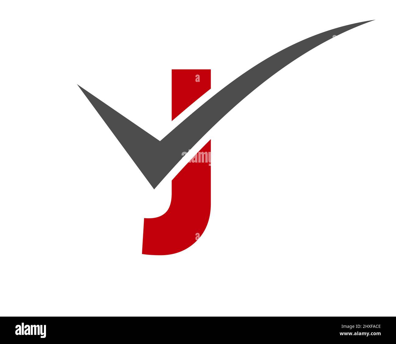 Checkmark Logo On Letter J Vector Template. Letter J Check Mark ...