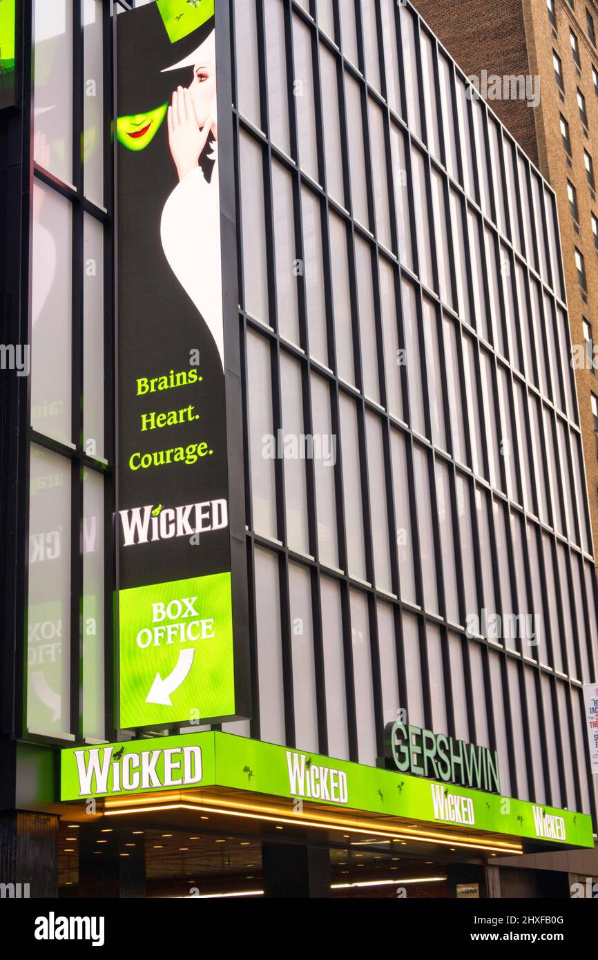 'Wicked', the musical, at the Gershwin theatre, NYC, USA  2022 Stock Photo
