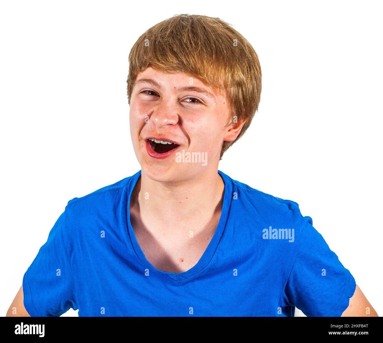 cute laughing happy boy isolated on white isolated on white Stock Photo ...