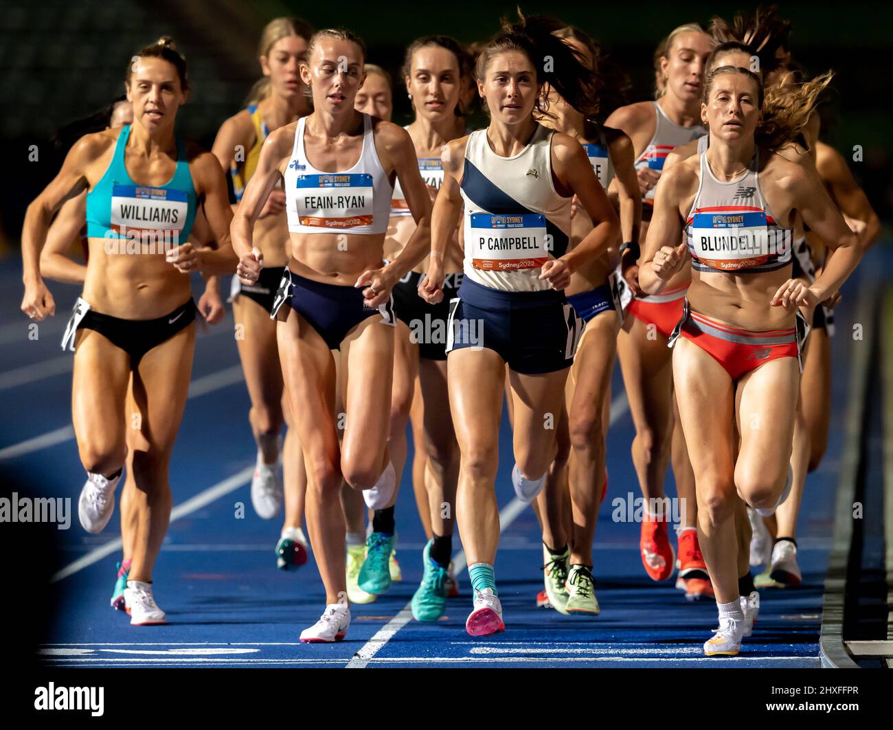 Sydney, Australia. 12th Mar, 2022. Brooke Williams, Cara Feain Ryan, Paige Campbell, Jenny Blundell ( Left- Right ) competes in the Women 3000 Metre Nat Final Open during 2022 Chemist Warehouse Sydney Track Classic at Sydney Olympic Park Athletics Centre on March 12, 2022 in Sydney, Australia. ( Editorial use only) Credit: Izhar Ahmed Khan/Alamy Live News/Alamy Live News Stock Photo