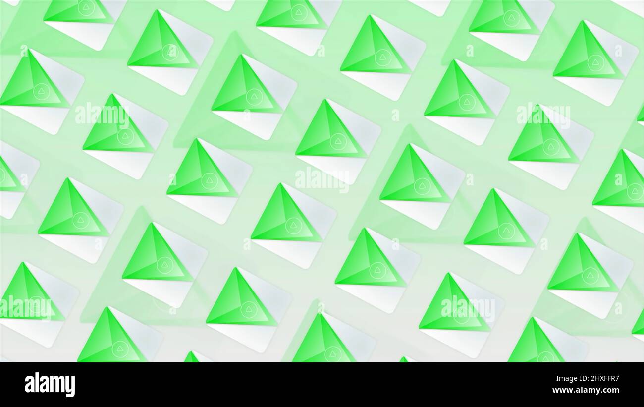 Abstract colorful green triangular symbol of a new application. Motion ...