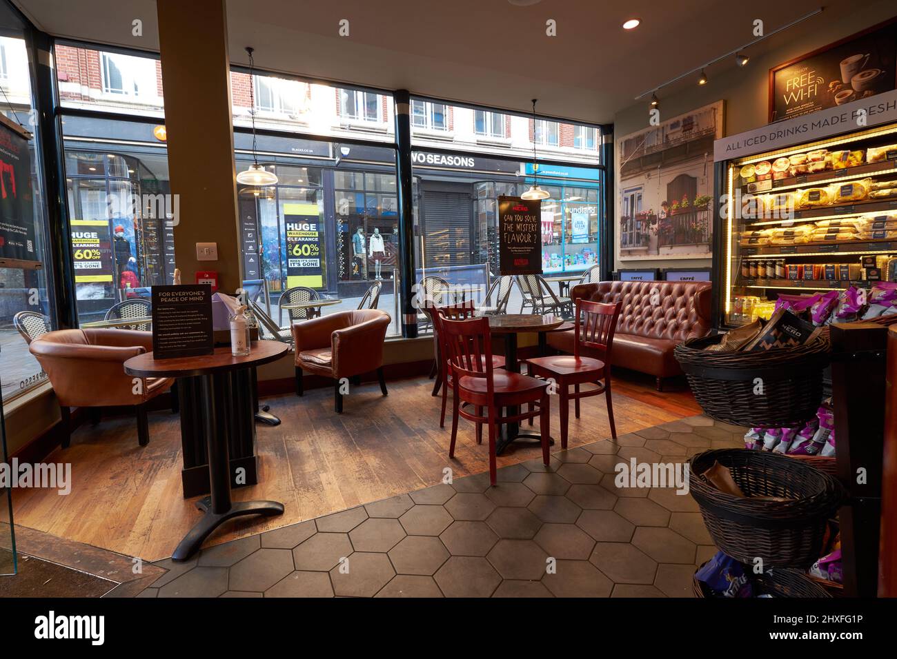 interior of a high street coffee house Stock Photo