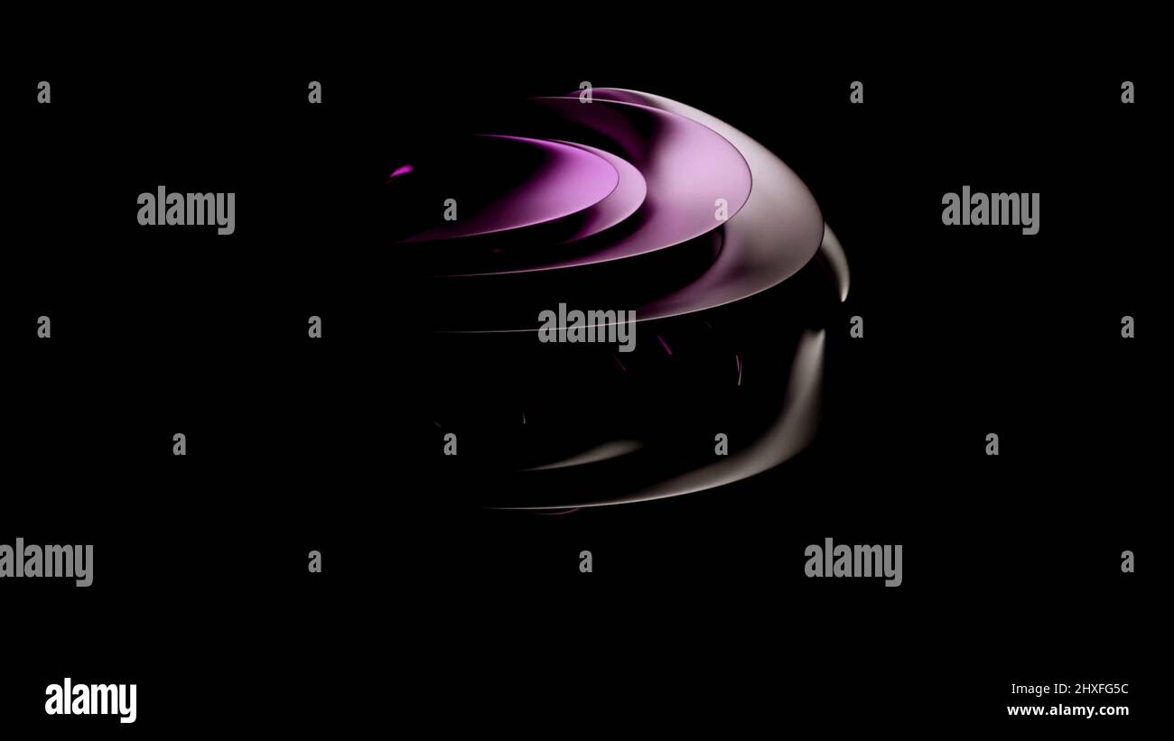Rotating ball of cut-out layers. Design. Beautiful 3D ball with ...