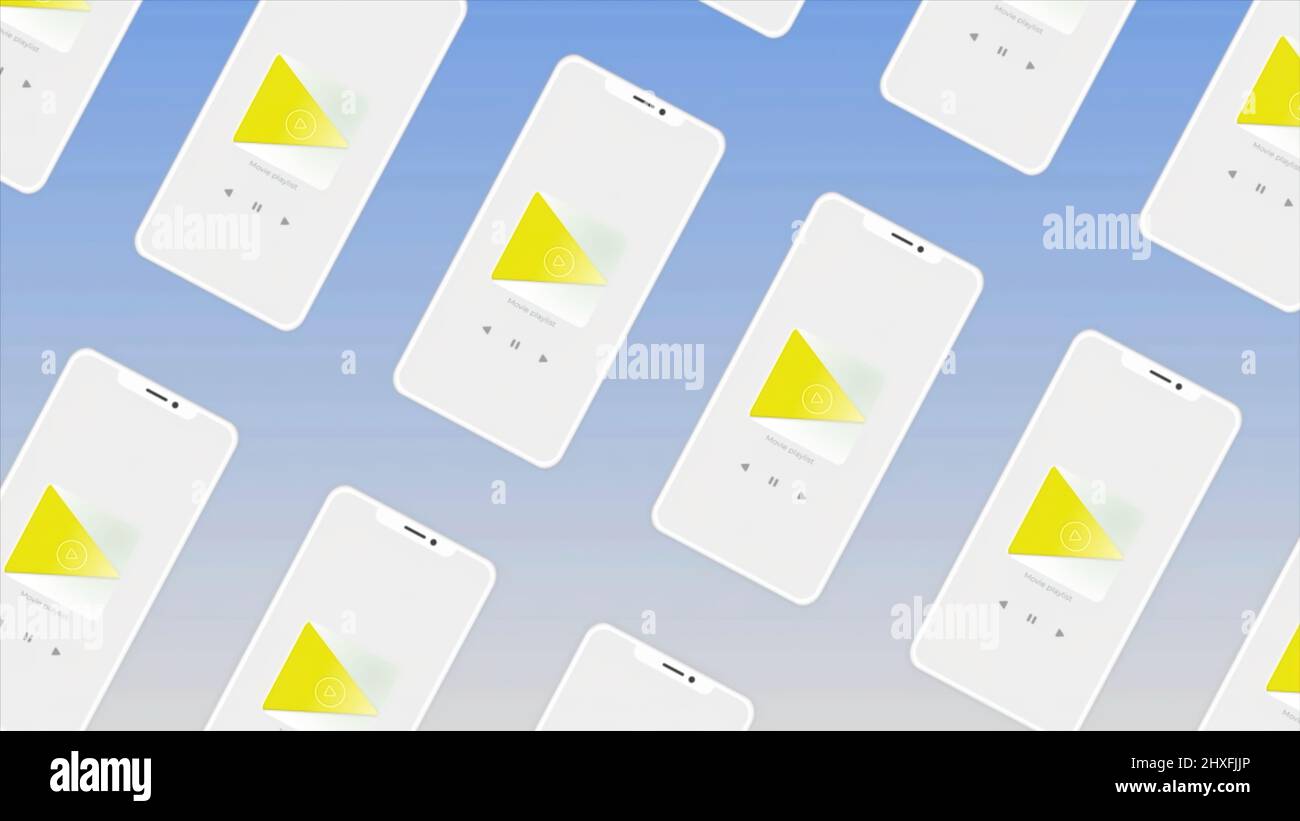 Abstract process of a new smartphone application development. Motion ...