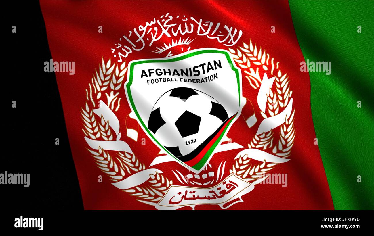 Afghanistan national football team flag with vertical colorful stripes
