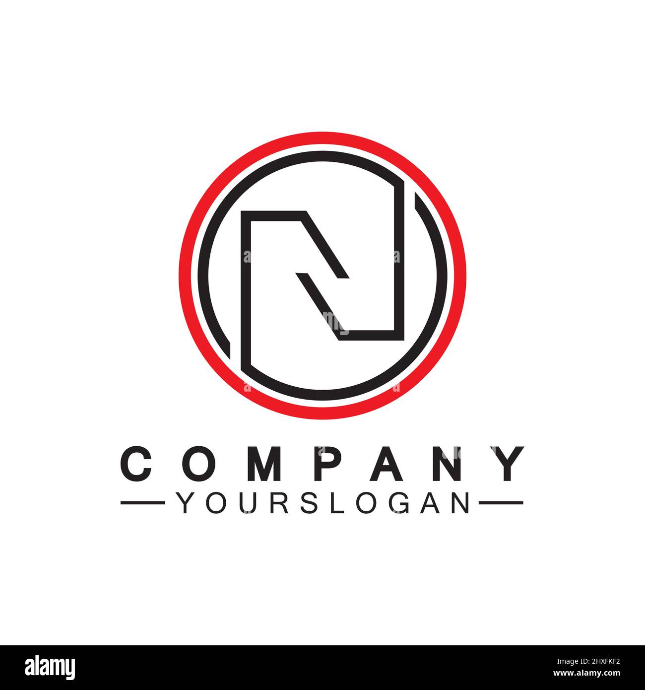 Letter N circle Concept Logo Vector Design Template Stock Vector Image ...