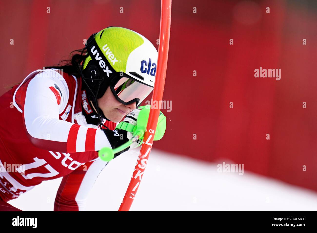 ÅRE 20220312 Katharina Huber, Österrike, under första åket av damernas slalom under alpina världscupen i Åre på lördagen. Foto: Pontus Lundahl/TT/kod 10050 Credit: TT News Agency/Alamy Live News Stock Photo
