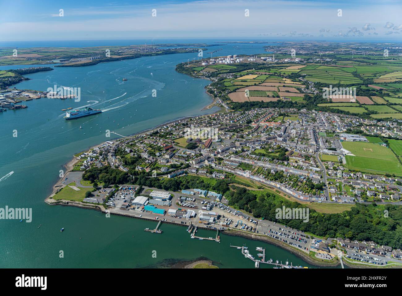 The busy Pembroke Dock and the Oil and Gas terminals at Milford Haven