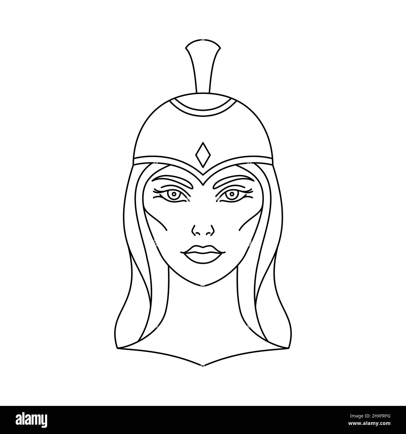 Greek Goddess of War Athena. Stock Vector